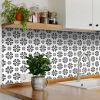 6" X 6" Black and White Daisy Peel and Stick Removable Tiles