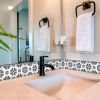 6" X 6" Black and White Daisy Peel and Stick Removable Tiles