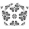6" X 6" Black and White Daisy Peel and Stick Removable Tiles