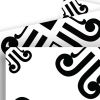 7" X 7" Black and White Daisy Peel and Stick Removable Tiles