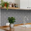 4" X 4" Tulipa Gray and White Peel and Stick Removable Tiles