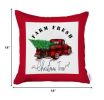 Christmas Buffalo Check Pick Up Truck Throw Pillow