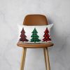 Christmas Tree Trio Plaid Lumbar Pillow Cover