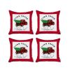 Set of 4 Christmas Buffalo Check Pick Up Truck Pillow Covers
