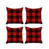 Set of 4 Red and Black Buffalo Plaid Throw Pillow Cover