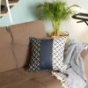 Set of 2 Navy Geometric Shapes Throw Pillow Covers