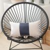 Set of 2 Navy and White Modern Throw Pillow Covers