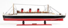 5" Black and Red RMS Queen Mary Boat Hand Painted Decorative Boat