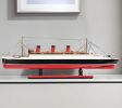 5" Black and Red RMS Queen Mary Boat Hand Painted Decorative Boat