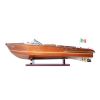 7" Wood Brown Riva Aqurama Speedboat Hand Painted Decorative Boat