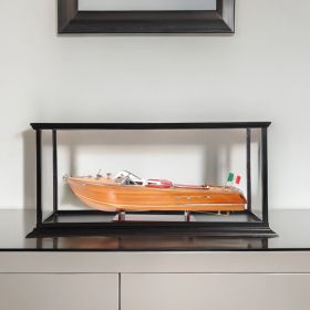 15" Wood Brown Riva Aquarama Speedboat Exclusive Display Case Edition Hand Painted Model Boat