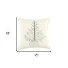Ivory Natural and Green Contemporary Christmas Tree Throw Pillow