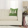 Boho Christmas Tree Trio Green and Cream Decorative Throw Pillow