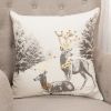 Gray Reindeer with Gold Decorative Throw Pillow