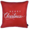 Set Of Four 18" X 18" Red Zippered Polyester Christmas Snowflakes Throw Pillow