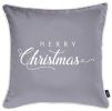 Set Of Four 18" X 18" Grey Zippered Polyester Christmas Snowflakes Throw Pillow Cover