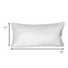 12" X 24" White Cotton Blend Throw Pillow