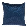Navy Quilted Velvet Geo Decorative Throw Pillow