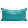 12" X 24" Aqua Cotton Blend Throw Pillow