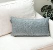 12" X 24" Gray Cotton Blend Throw Pillow