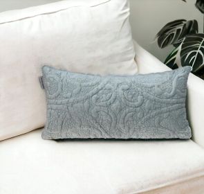 12" X 24" Gray Cotton Blend Throw Pillow