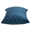 Navy Blue Tufted Velvet Quilted Lumbar Throw Pillow