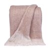 Supreme Soft Pink and White Herringbone Handloomed Throw Blanket