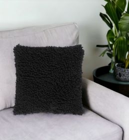 18" Black Cotton Throw Pillow