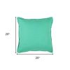 20" Aqua Cotton Throw Pillow