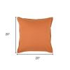 20" Orange Cotton Throw Pillow