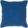 20" Blue Cotton Throw Pillow