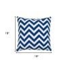 18" Navy Cotton Throw Pillow