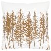 18" Brown and Ivory Cotton Throw Pillow