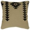 18" Black and Ivory Cotton Throw Pillow