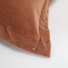 Rust Orange Embellished Flange Down Throw Pillow
