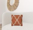 Orange Ivory Quatrefoil Down Throw Pillow