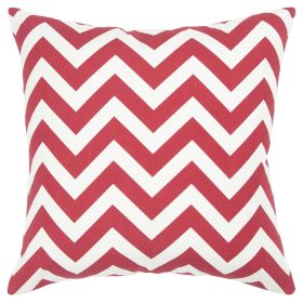 Red Ivory Chevron Down Filled Throw Pillow