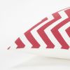 Red Ivory Chevron Down Filled Throw Pillow