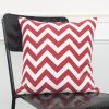 Red Ivory Chevron Down Filled Throw Pillow