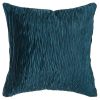 18" Teal Blue Crinkle Cotton Throw Pillow