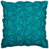 Teal Blue Pinwheel Floral Petal Down Throw Pillow