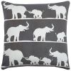 20" Gray and White Cotton Throw Pillow