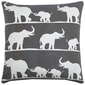 20" Gray and White Cotton Throw Pillow