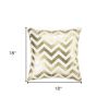 18" Gold and Ivory Cotton Throw Pillow