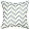 18" Silver and Ivory Cotton Throw Pillow