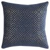 20" Navy Cotton Throw Pillow