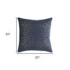 20" Navy Cotton Throw Pillow