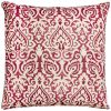 22" Red and White Cotton Throw Pillow