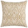 22" Gold and White Cotton Throw Pillow