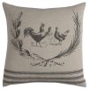20" Natural and Gray Cotton Throw Pillow